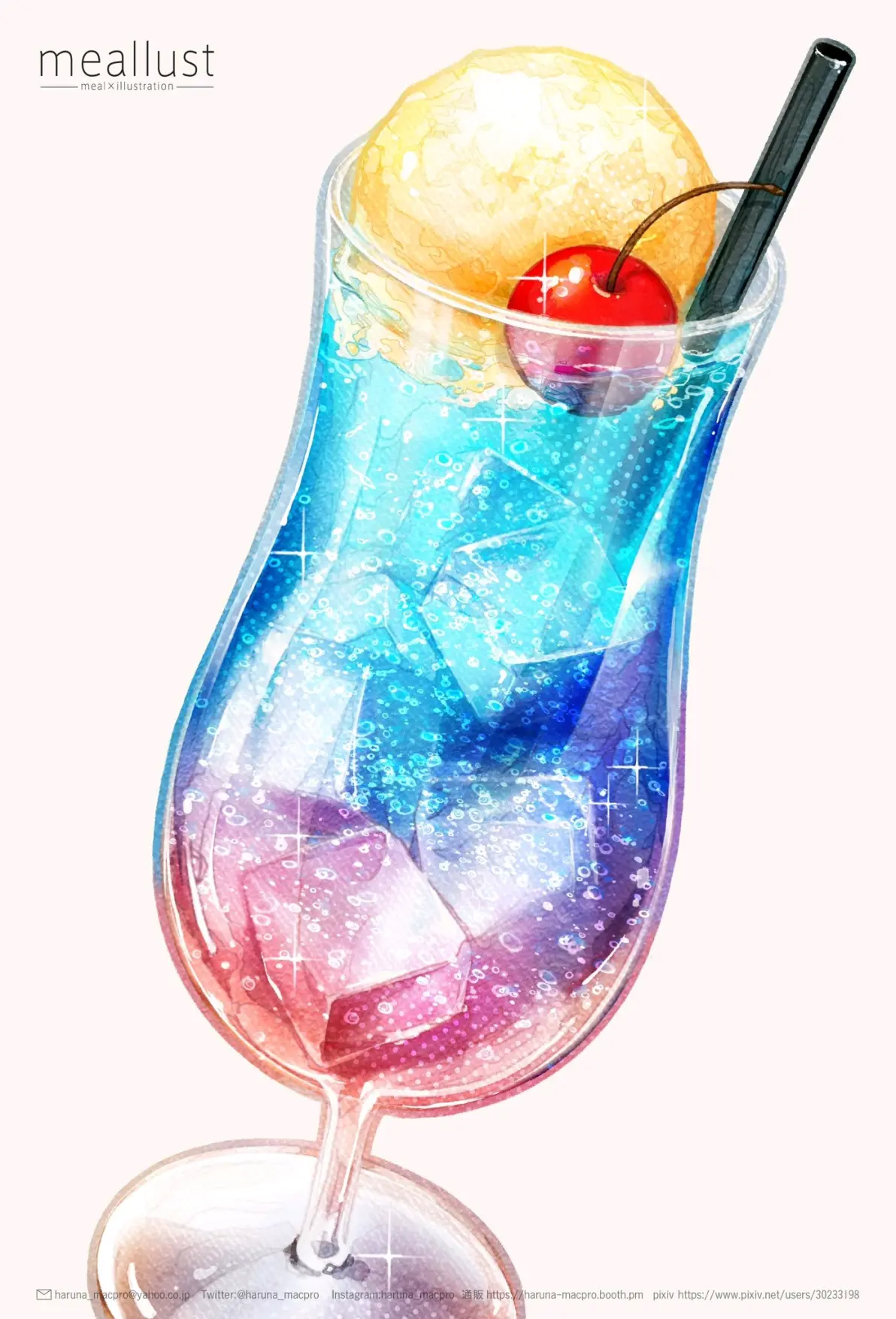 甜蜜又清爽♡ – 冰淇淋汽水插画特辑