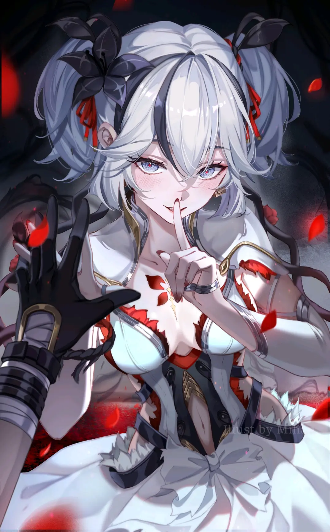 目光聚焦于指尖 – 手放嘴边插画特辑